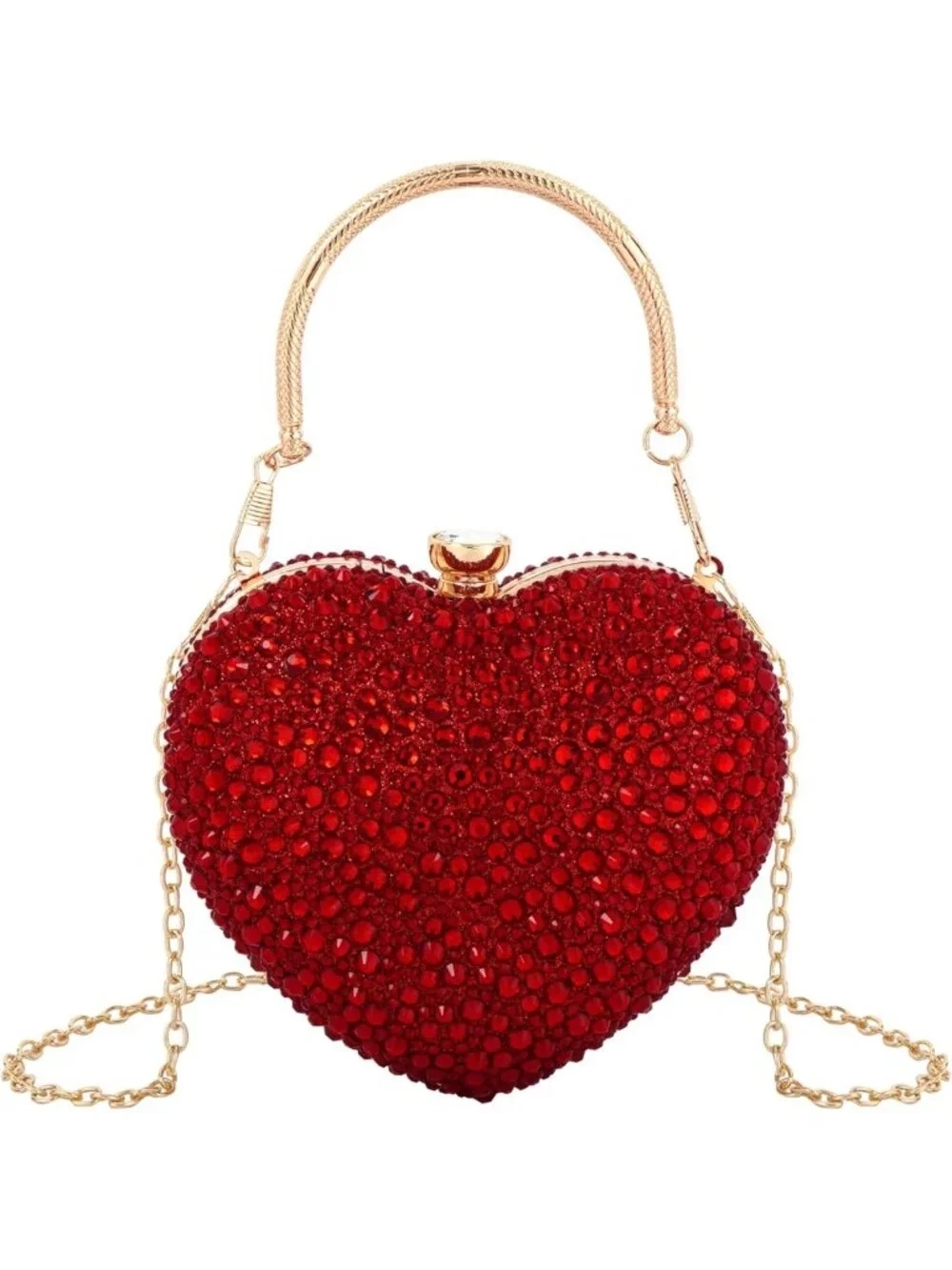 Heart Shaped Clutch Handbag for Women | Mini Evening Purse for Wedding & Party